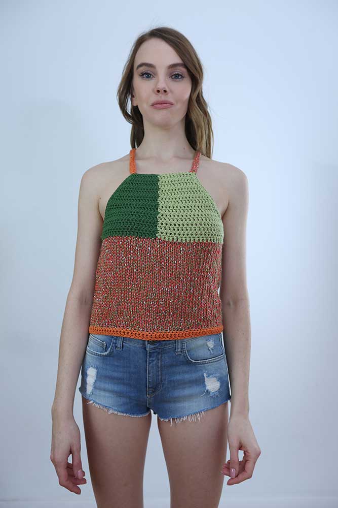 Tricot à Porter TOP CROPPED SPALLINE INCROCIATE Qualità