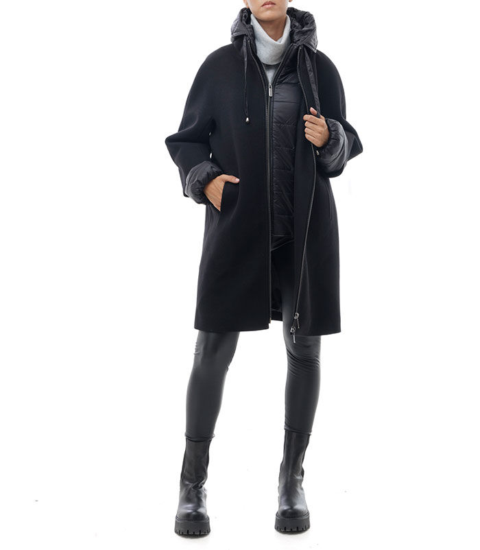 Valerio 1966 Cappotto nero sportivo | Valerio 1966 Vendite Flash