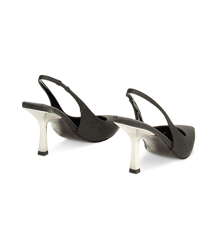 Valerio 1966 Décolleté slingback nere glitterate | Valerio 1966 Qualità