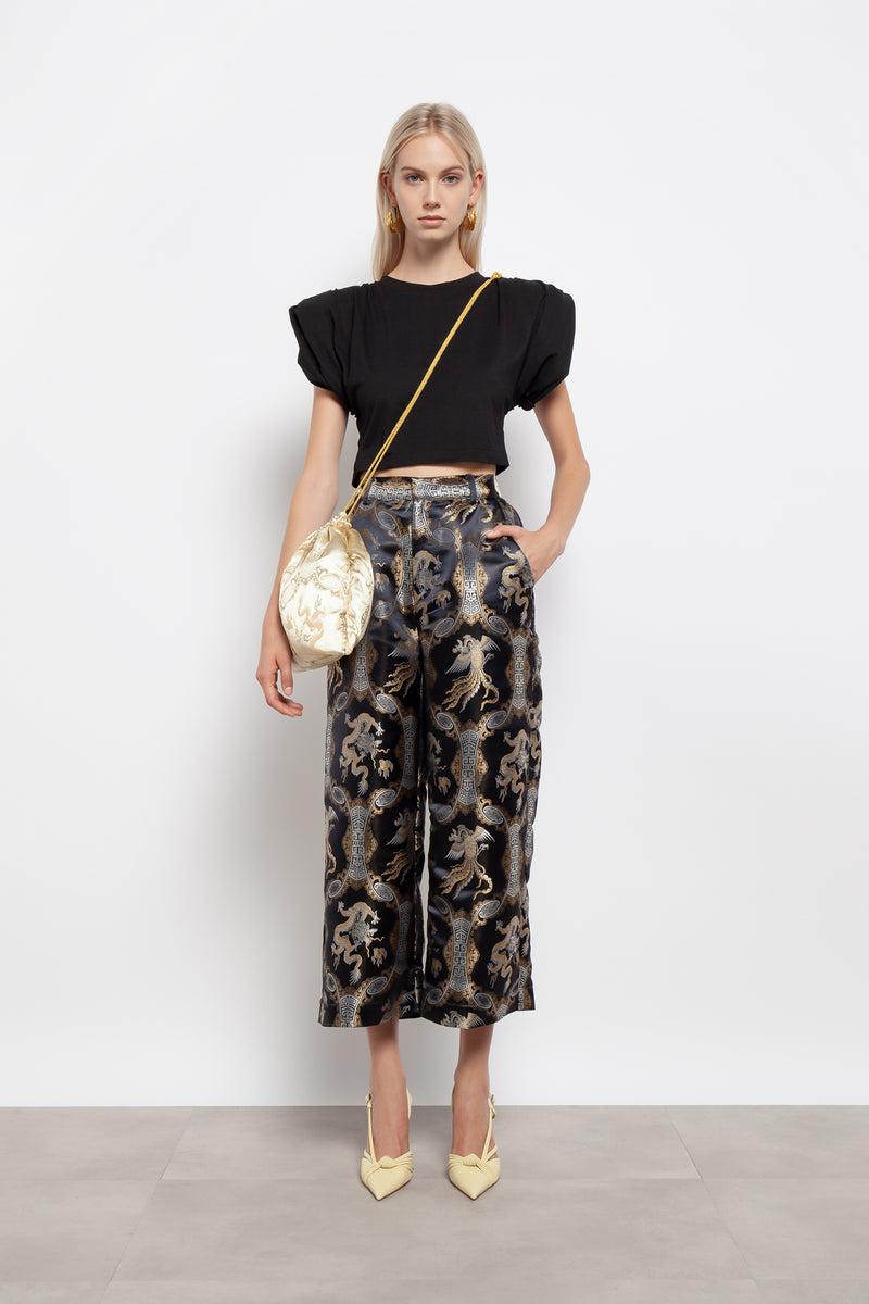 Weili zheng Pantalone a palazzo in broccato Saldi