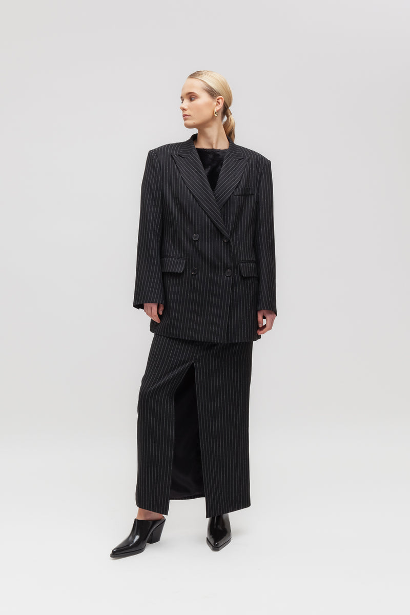 Weili zheng Blazer gessato con spalle imbottite Promozione